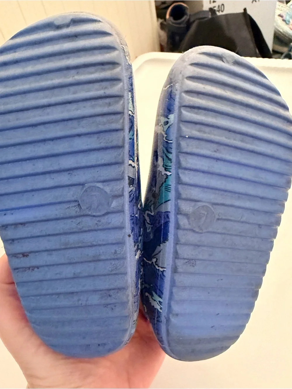 Kids Shark-Print Slip-On Shoes - Blue